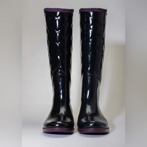 Tommy Hilfiger Shiny Black Quilted Boots